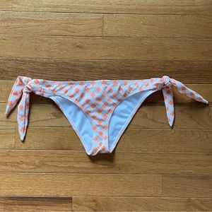 ASOS Swim Orange Gingham Bikini Bottom with Side Tie (US Size 2)